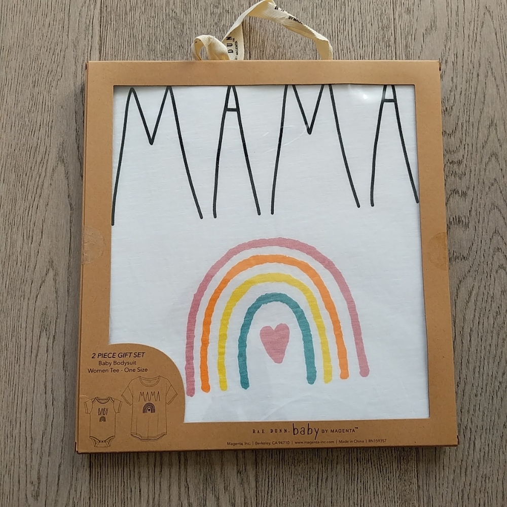 Rae Dunn Mama and Baby Rainbow 2 Piece Gift Set